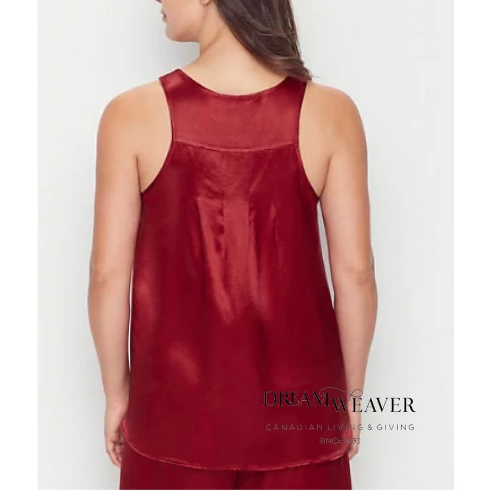 Red Satin Racerback Tank | X-small | PJ Harlow - Picture 2 of 4